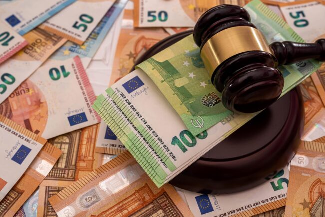 new-pure-euro-banknotes-are-laid-out-and-on-them-powerful-wooden-judge-s-gavel-min